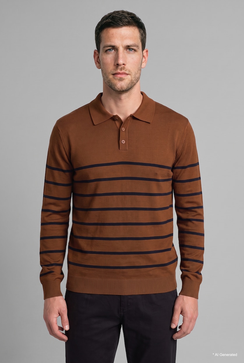 Men Camel Standard Fit Knitwear Pullover