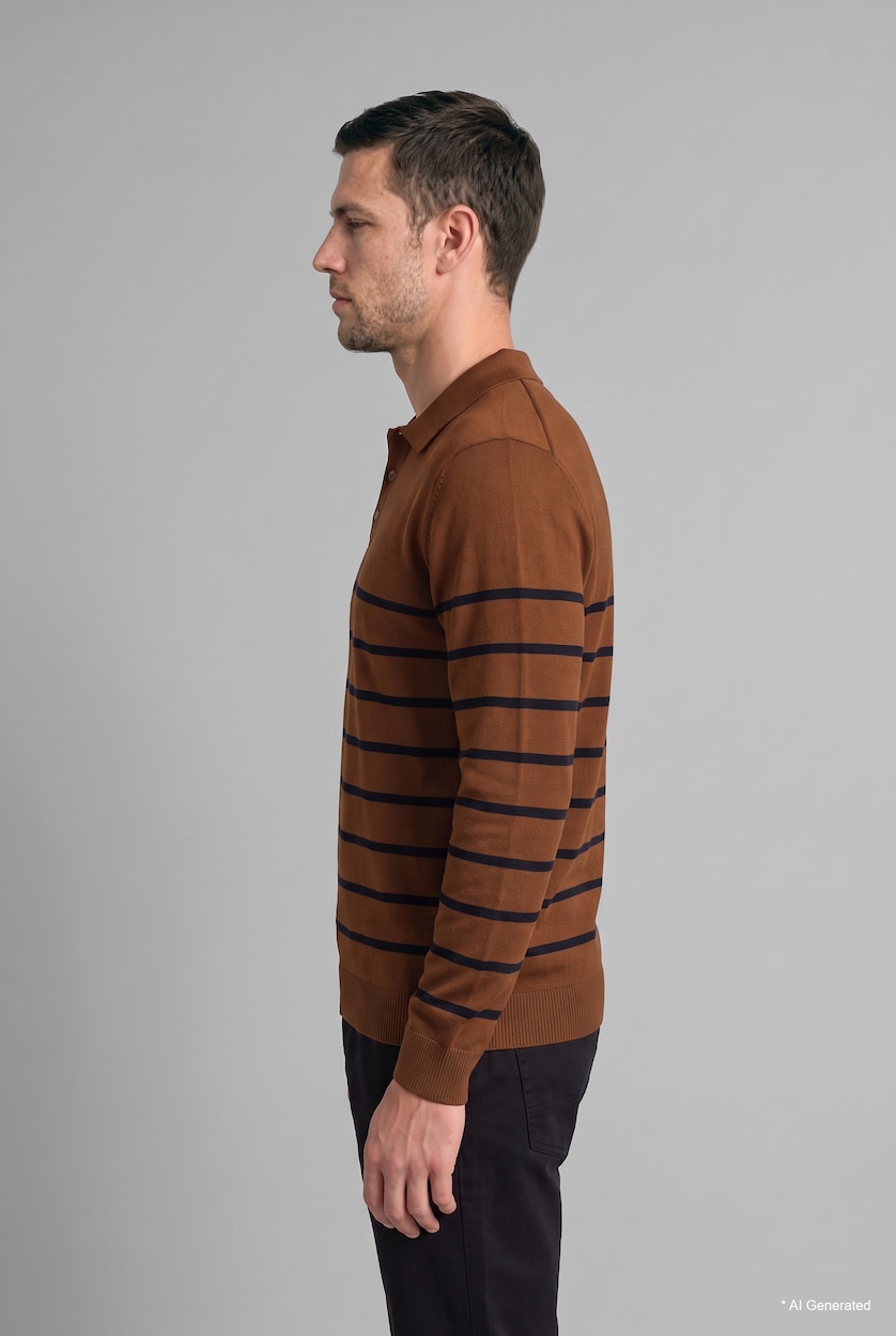 Men Camel Standard Fit Knitwear Pullover