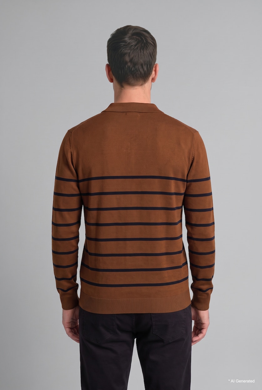 Men Camel Standard Fit Knitwear Pullover