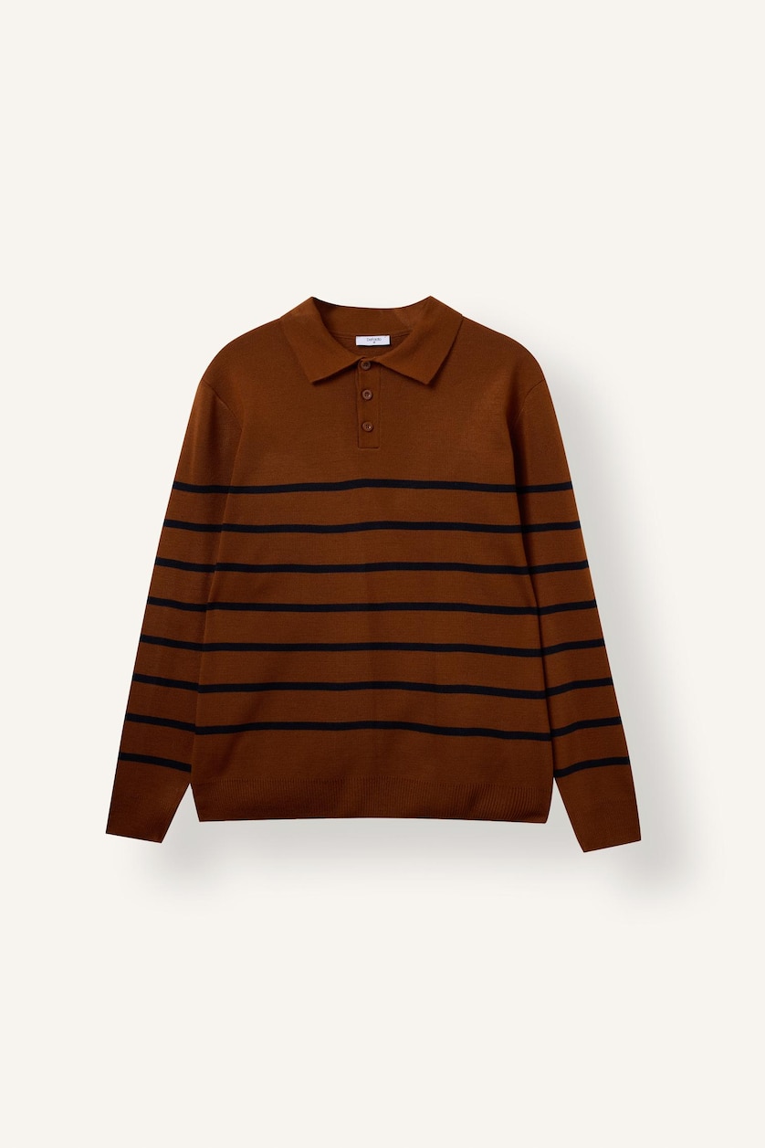 Men Camel Standard Fit Knitwear Pullover