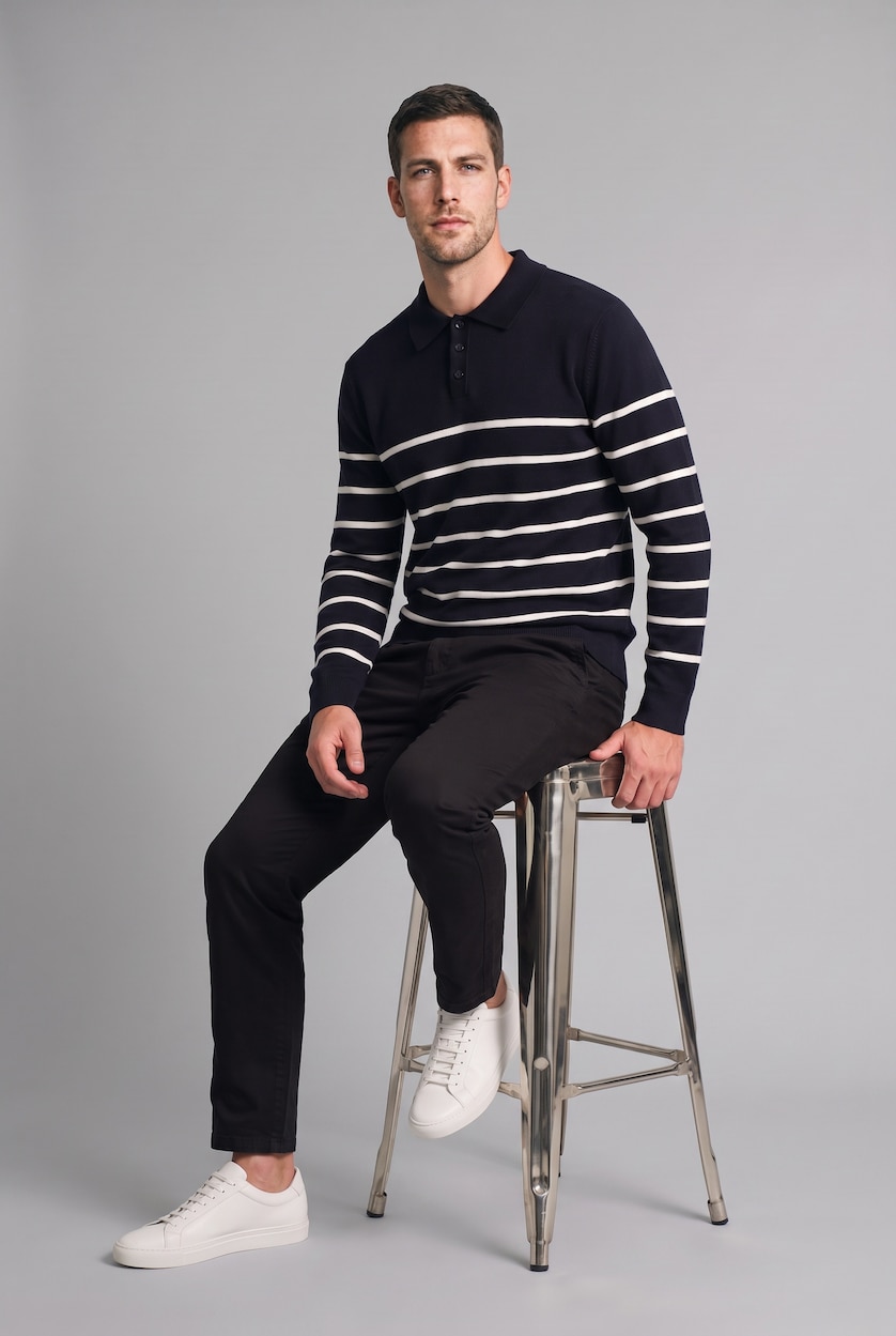 Men NAVY Standard Fit Knitwear Pullover