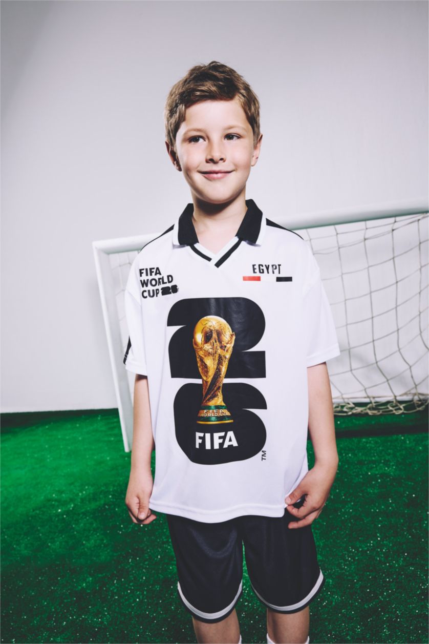 BOYS & TEENS White Boy FIFA World Cup New Regular Fit Mesh Jersey Fabric T-Shirt