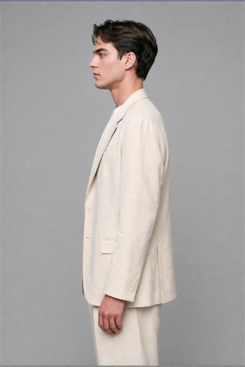 Men Ecru Oversize Fit Sensual Blazer