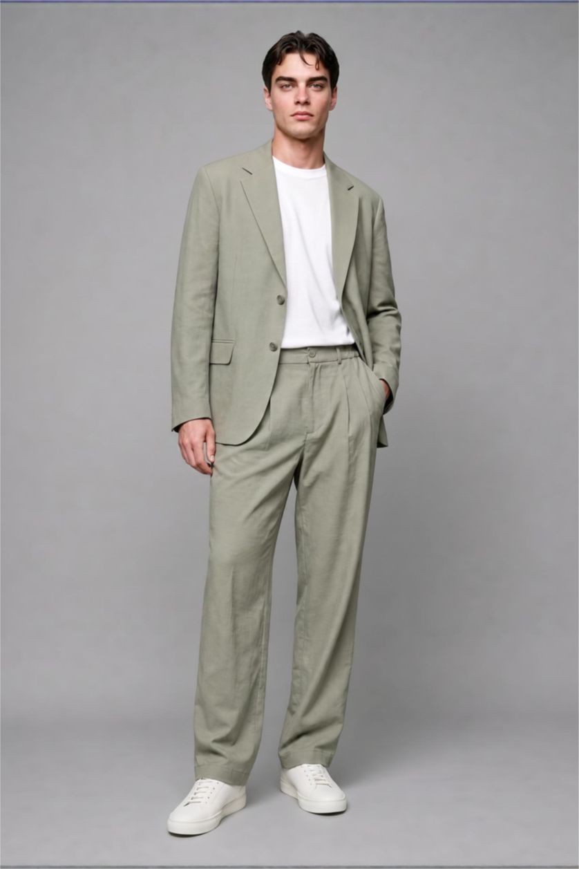 Men Khaki Oversize Fit Sensual Blazer