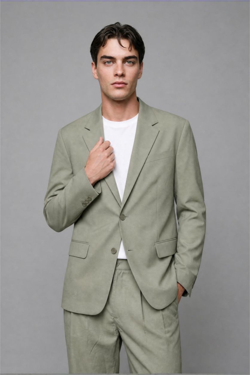Men Khaki Oversize Fit Sensual Blazer