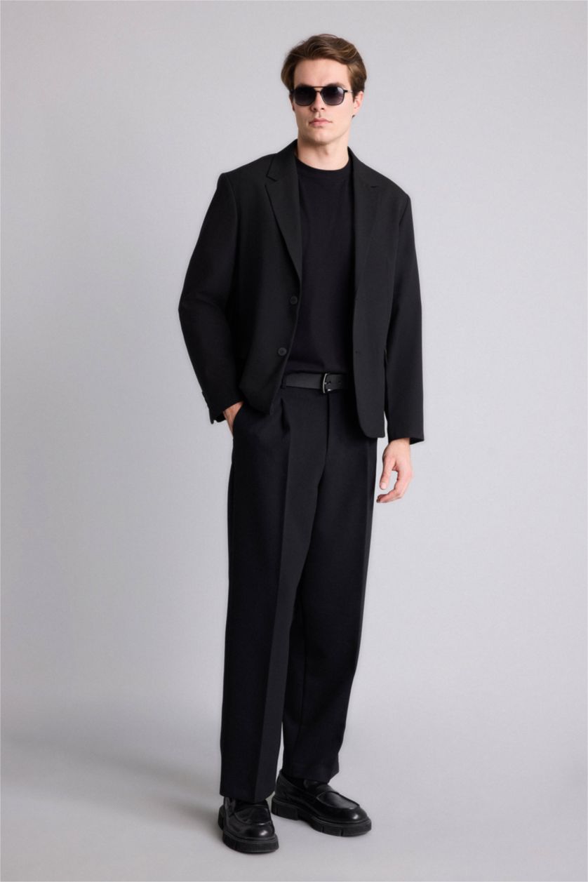 Erkek Siyah Regular Fit Blazer Ceket