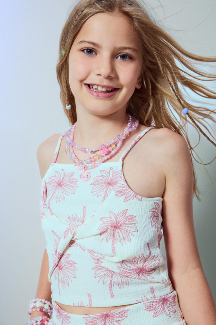 Young Girls - Teen Girls Ecru Girl Printed Tank Top