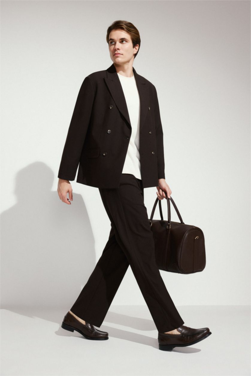 Men Brown Straight Fit Trousers