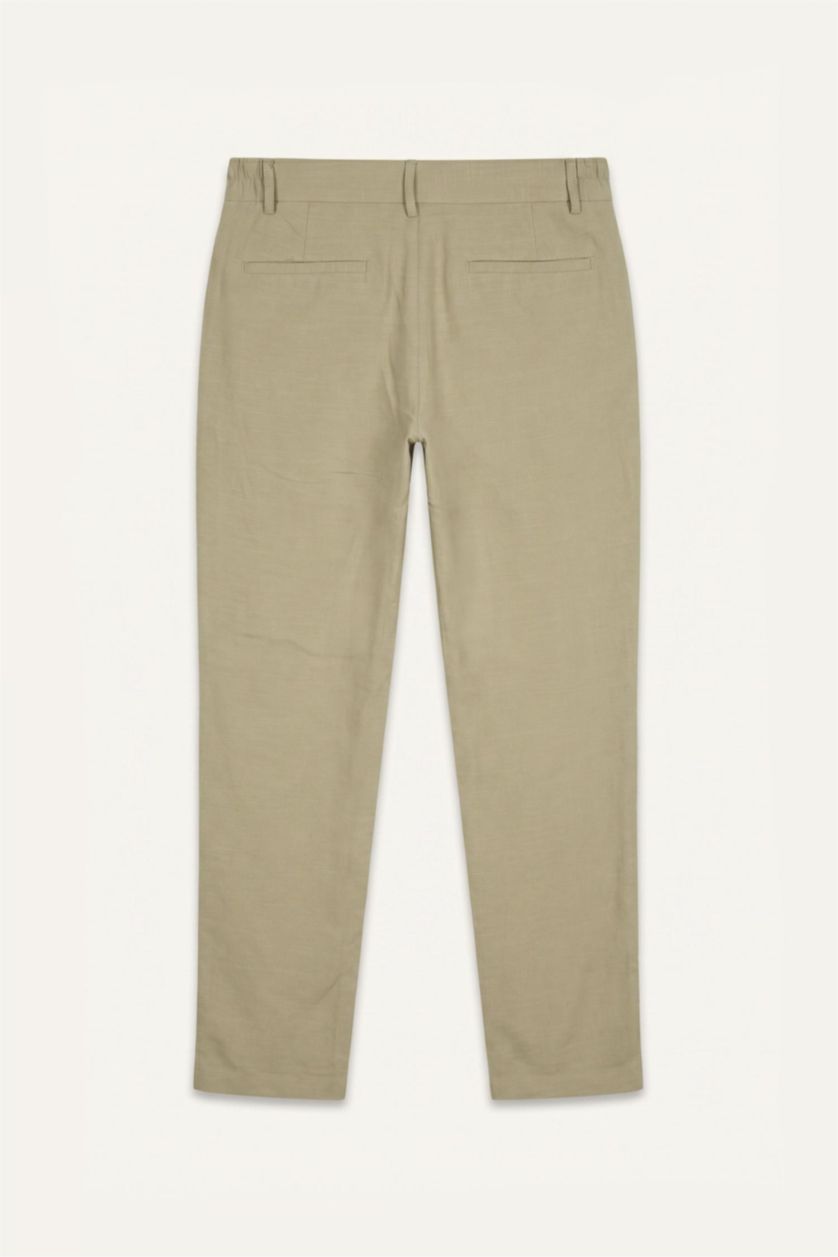 Men Light Khaki Regular Fit Trousers