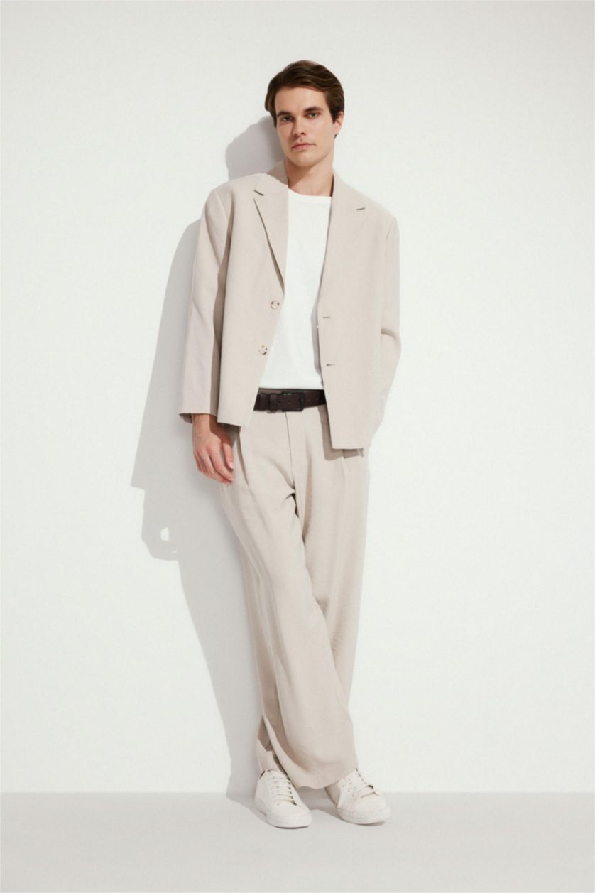 Men Stone Wide Leg Trousers