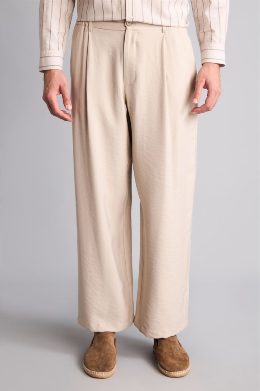 Men Stone Wide Leg Trousers