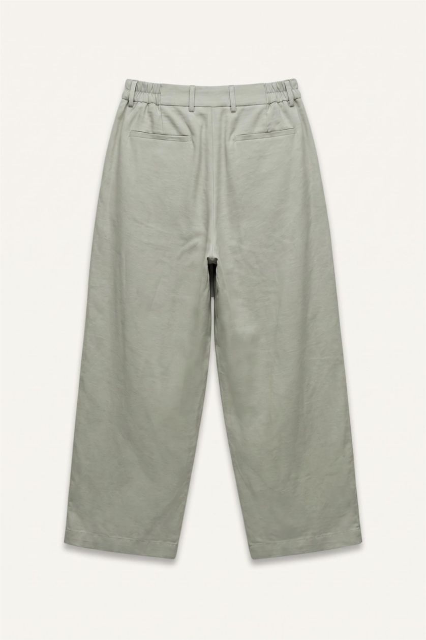 Men Khaki Wide Leg Trousers