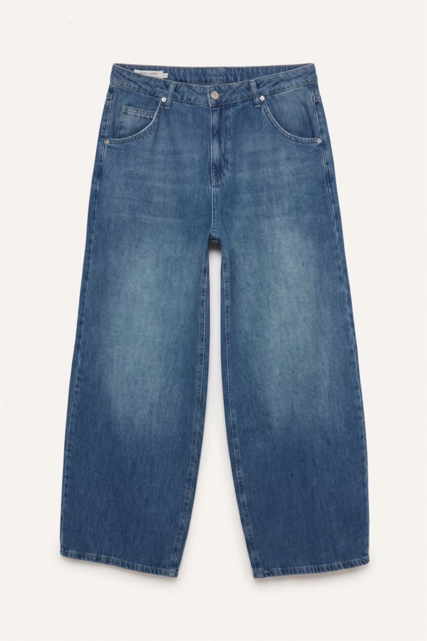 Men Dark Blue Baggy Fit Trousers