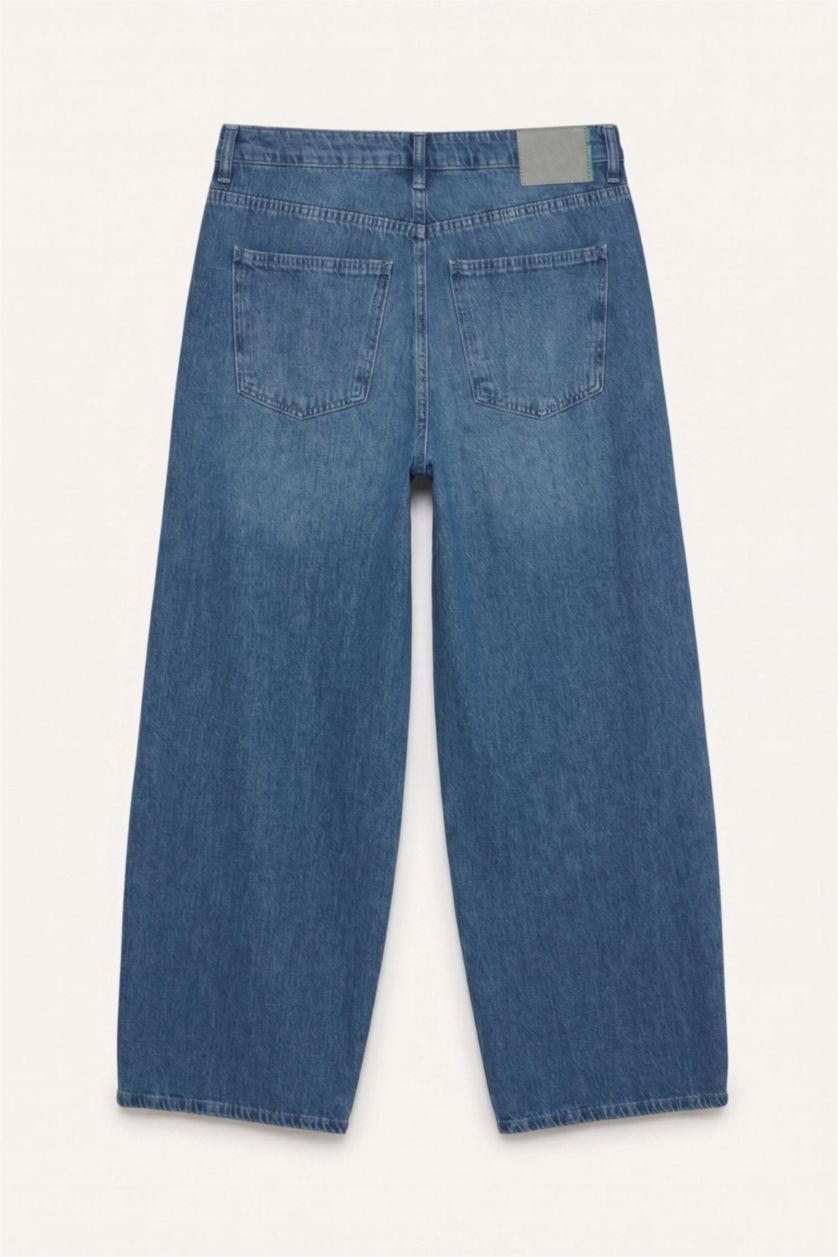 Erkek Koyu Mavi Baggy Fit Pantolon