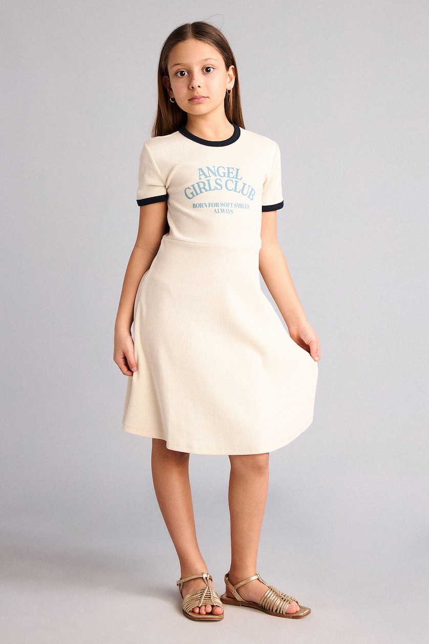 Young Girls - Teen Girls Ecru Girl Sleeveless Knitted Dress