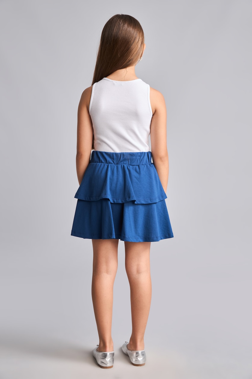 GIRLS & TEENS Indigo Girl Ruffled Indigo Mini Skirt