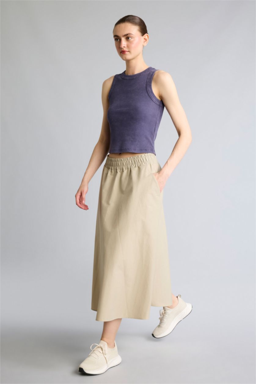 Women Purple Slim Fit Crew Neck Tank Top