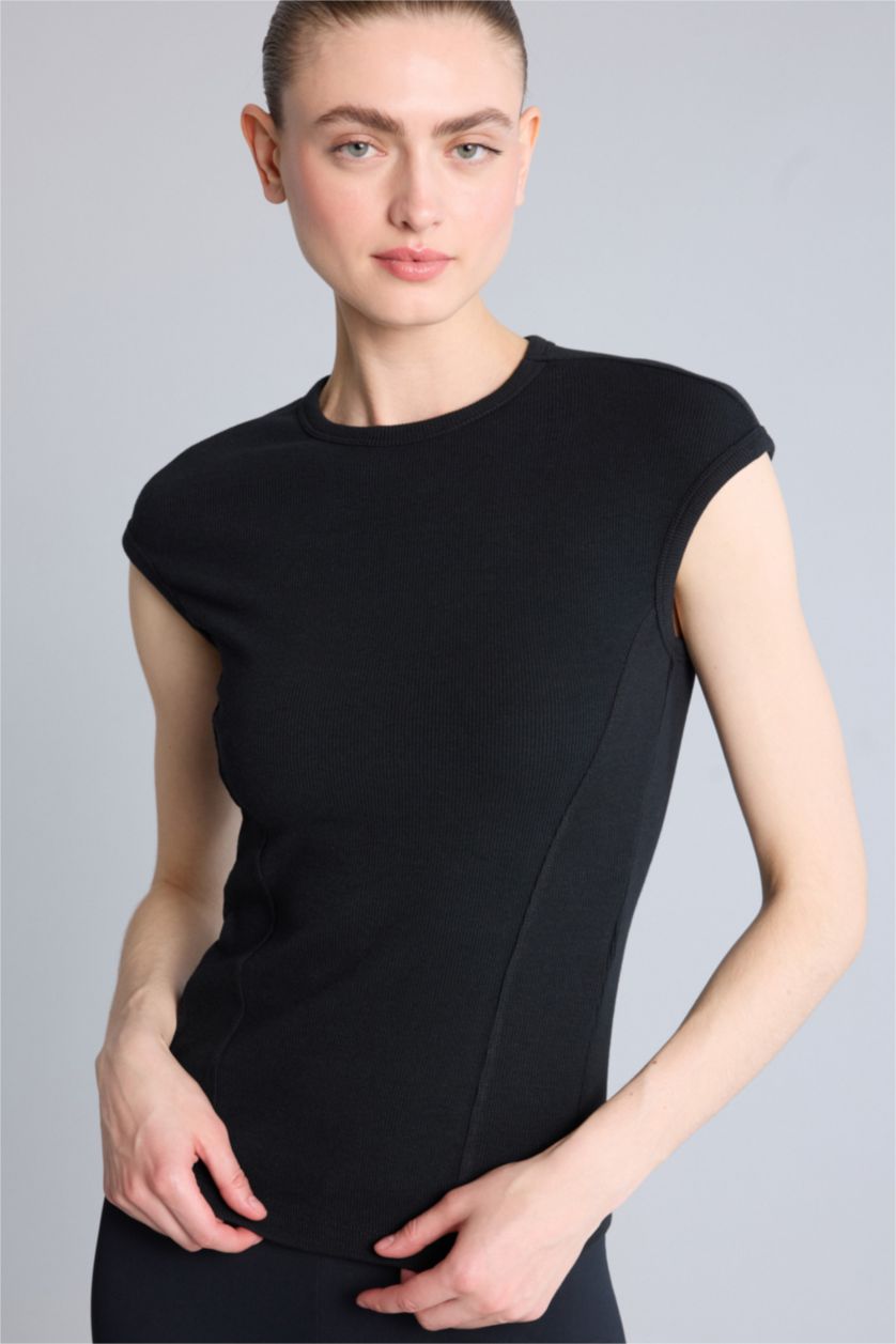 نساء أسود Slim Fit modal Short Sleeve T-Shirt