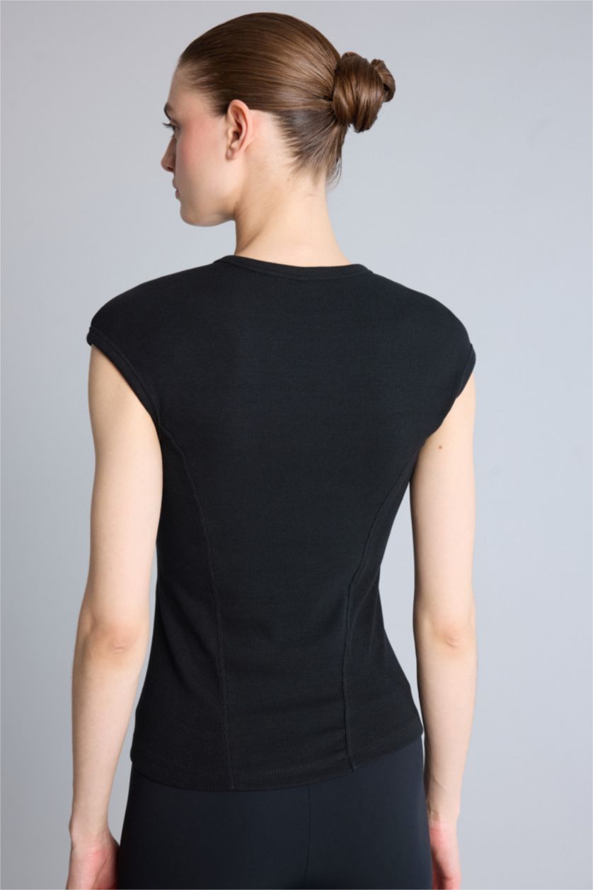 نساء أسود Slim Fit modal Short Sleeve T-Shirt