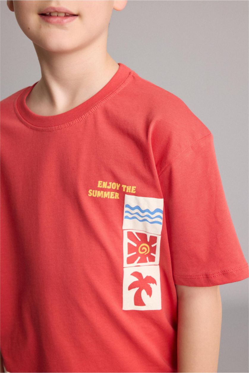 Boys & Teens Coral Boy Oversize Fit Short Sleeve T-Shirt