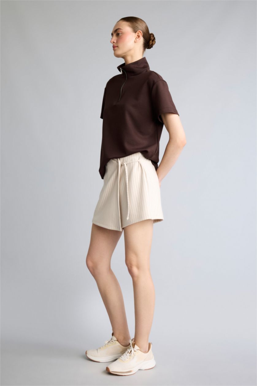 Woman Ecru Standard Fit Sports Modal Skort