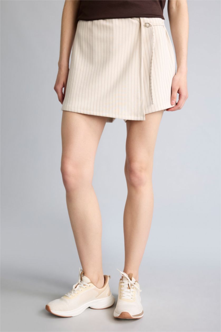 Woman Ecru Standard Fit Sports Modal Skort