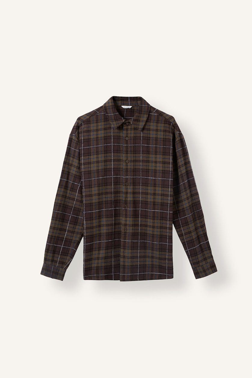 Men Purple Oversize Fit Flanel Long Sleeve Shirt