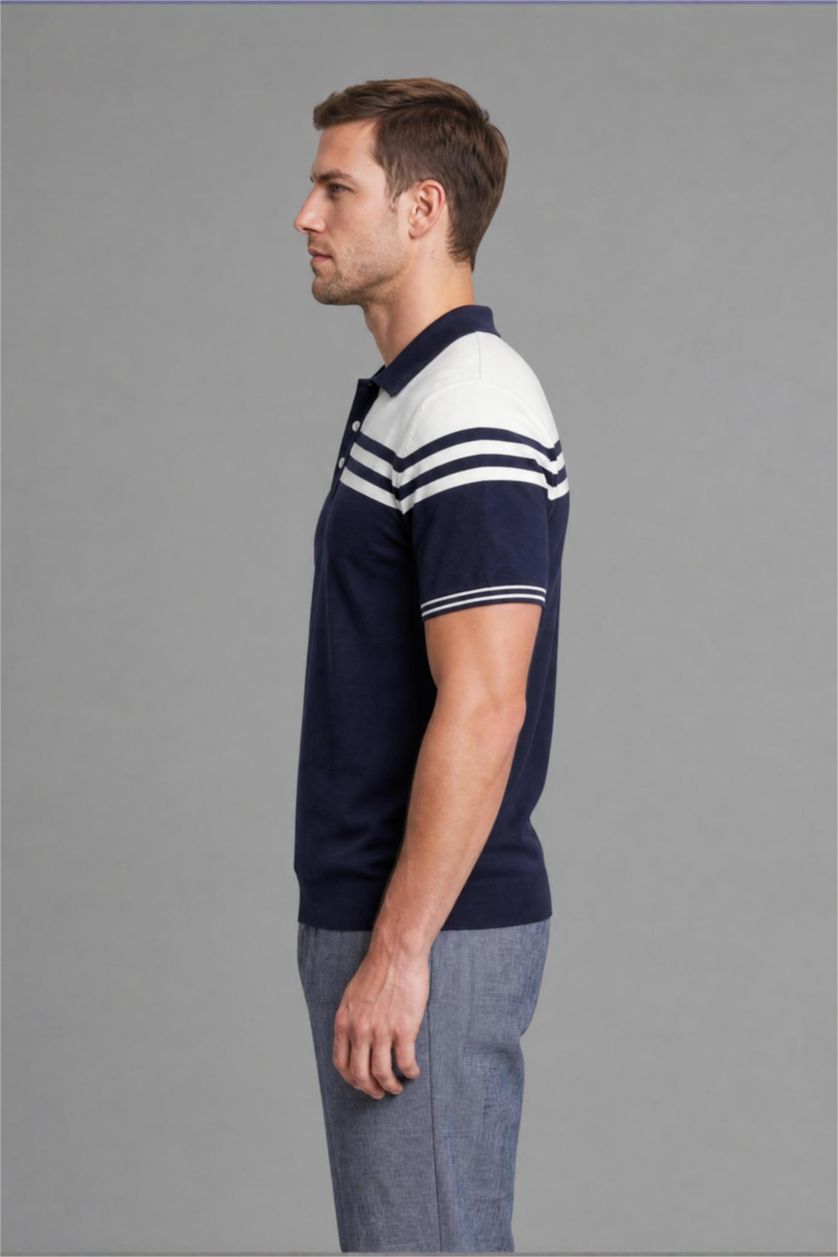 Men NAVY Standard Fit Short Sleeve Polo T-Shirt