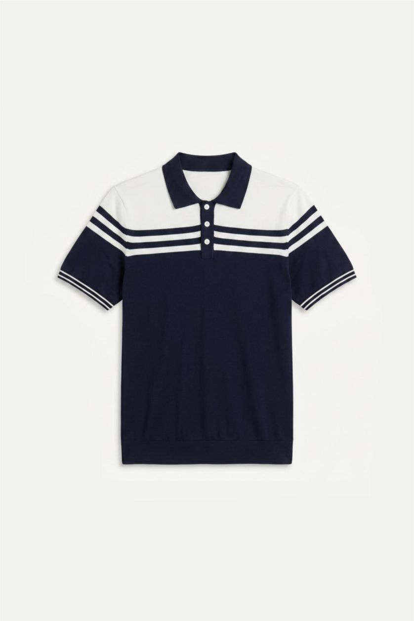 Men NAVY Standard Fit Short Sleeve Polo T-Shirt