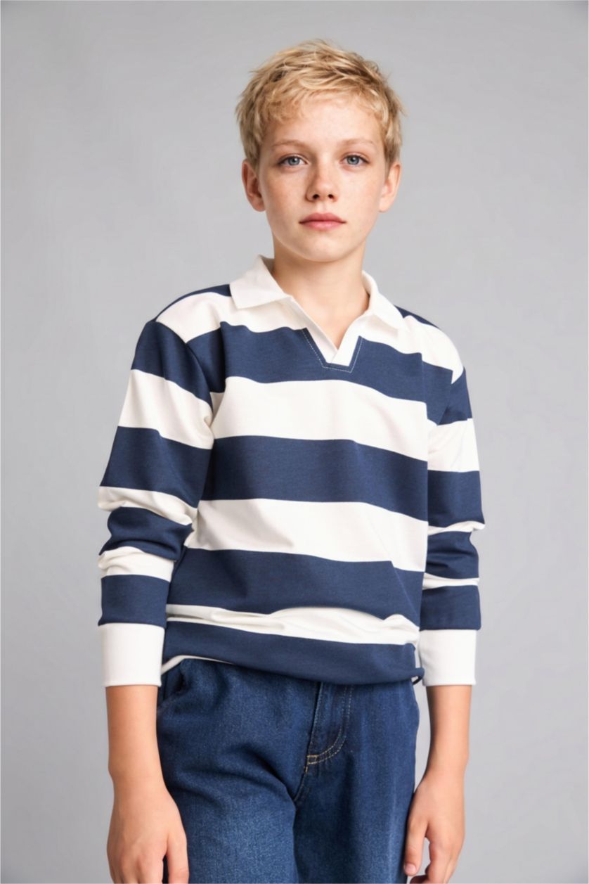 Erkek Çocuk - Genç Erkek Lacivert Regular Fit Sweatshirt Erkek Çocuk