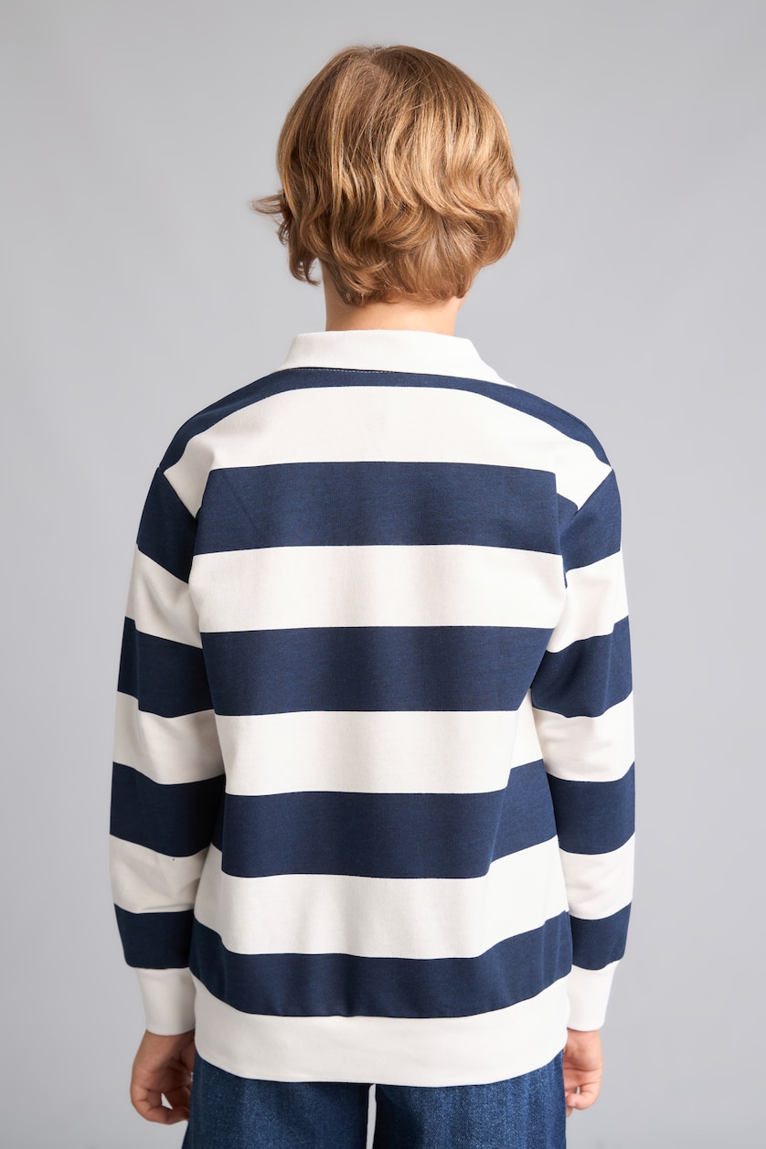 GARÇONS Marin Sweatshirt bleu marine en coton à manches longues Coupe régulière pour garçon