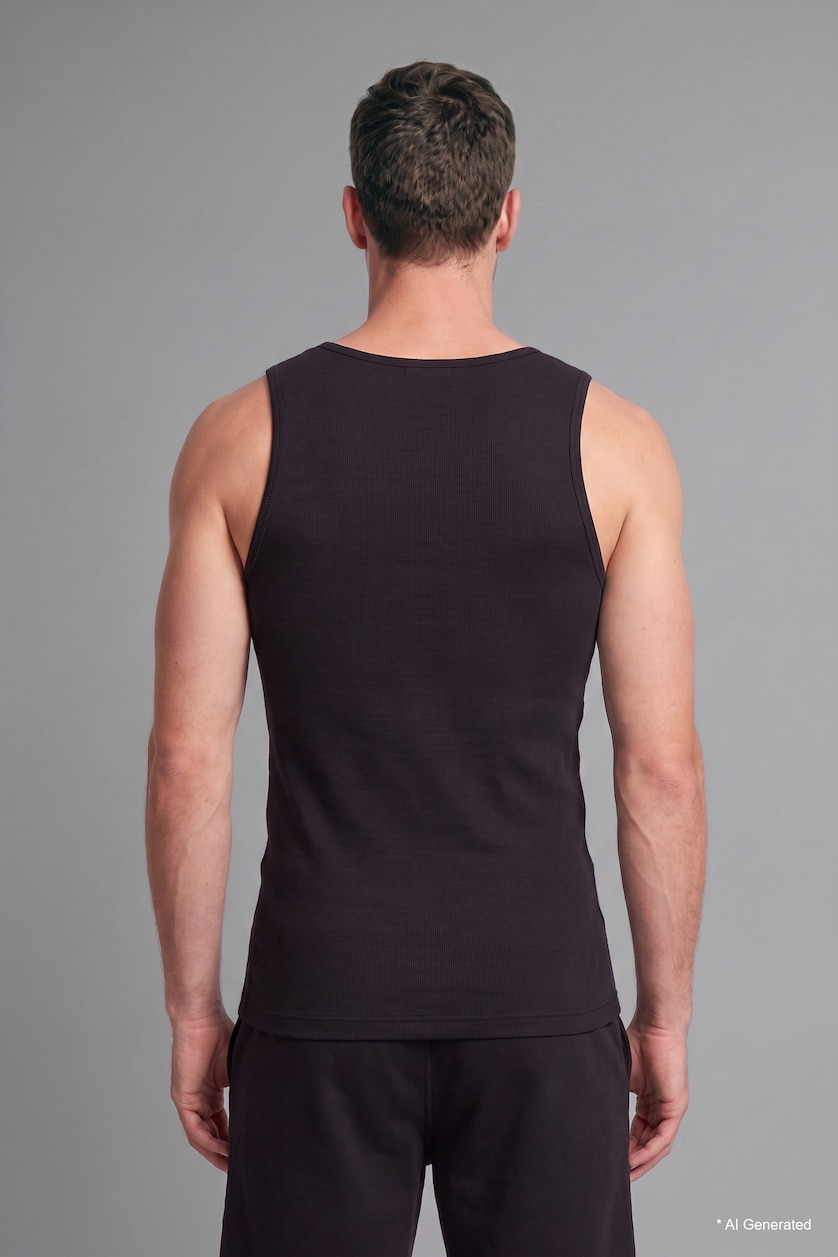 Erkek Siyah %100 Pamuk Regular Fit Atlet
