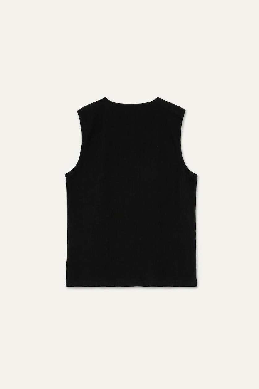 Erkek Siyah %100 Pamuk Regular Fit Atlet