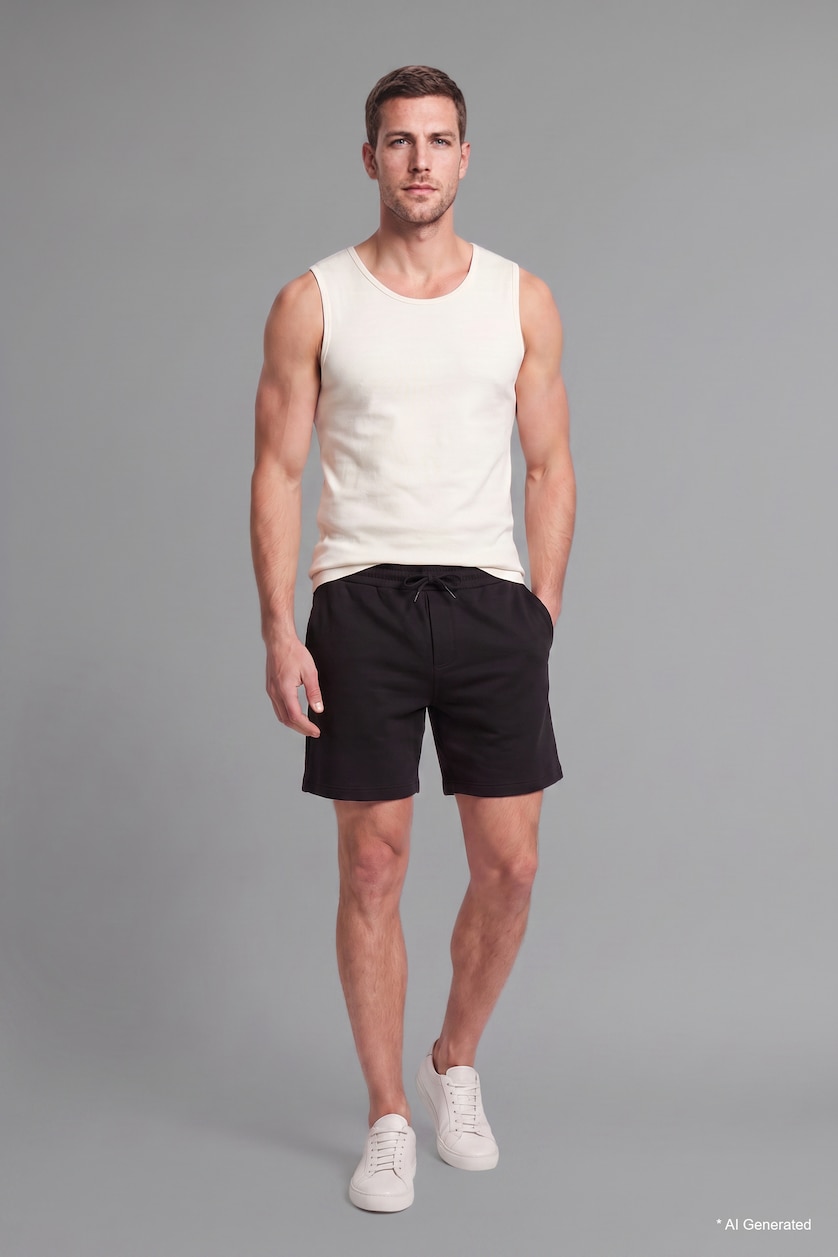 Erkek Ekru %100 Pamuk Regular Fit Atlet