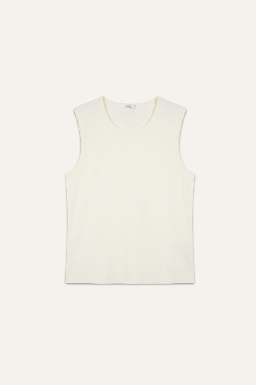 Erkek Ekru %100 Pamuk Regular Fit Atlet