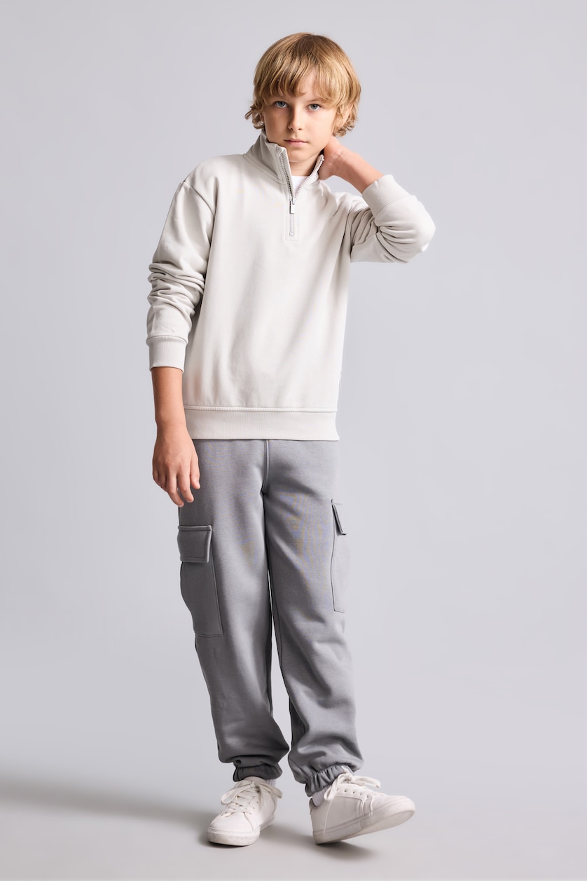 Young Boys - Teen Boys Light Grey High Neck Sweatshirt