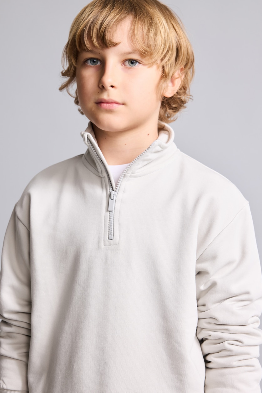 Young Boys - Teen Boys Light Grey High Neck Sweatshirt