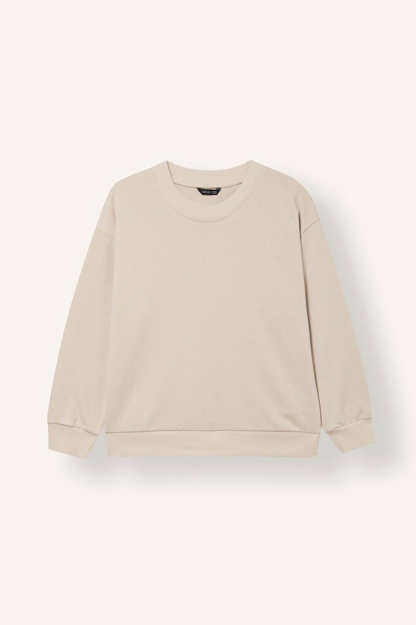 Young Boys - Teen Boys Beige Boy Oversize Crew Neck Beige Sweatshirt