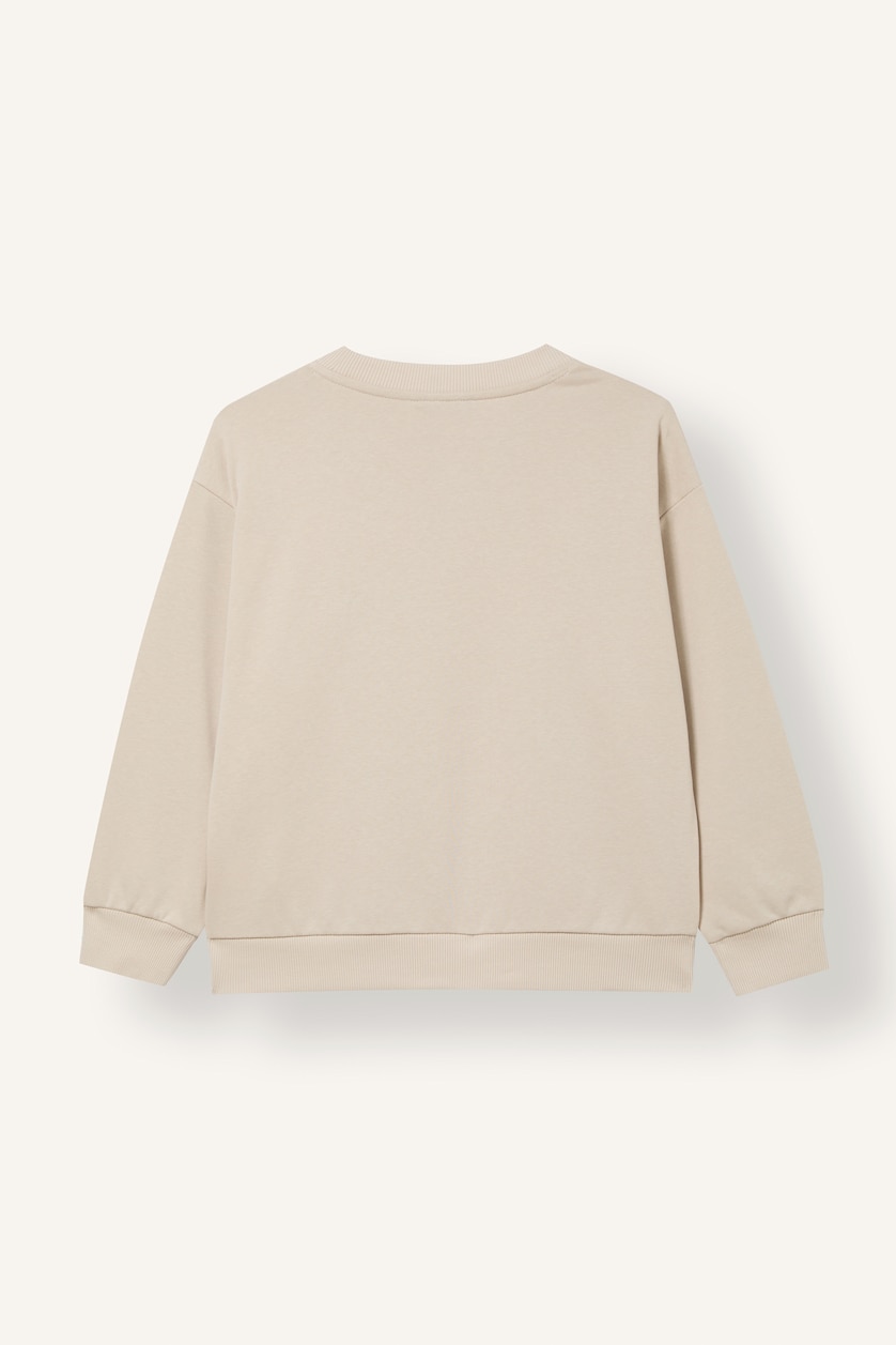 Young Boys - Teen Boys Beige Boy Oversize Crew Neck Beige Sweatshirt