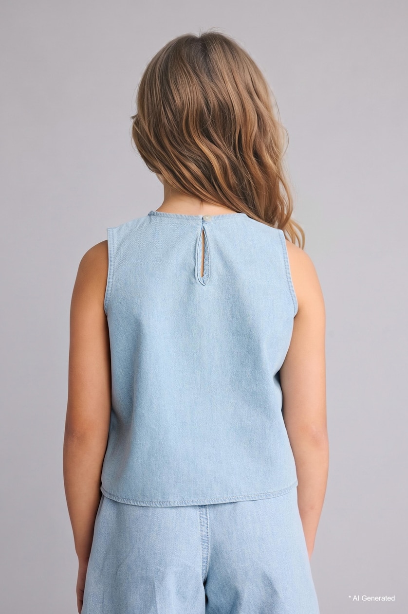 Girls & Teens Ice Blue Girl Blouse