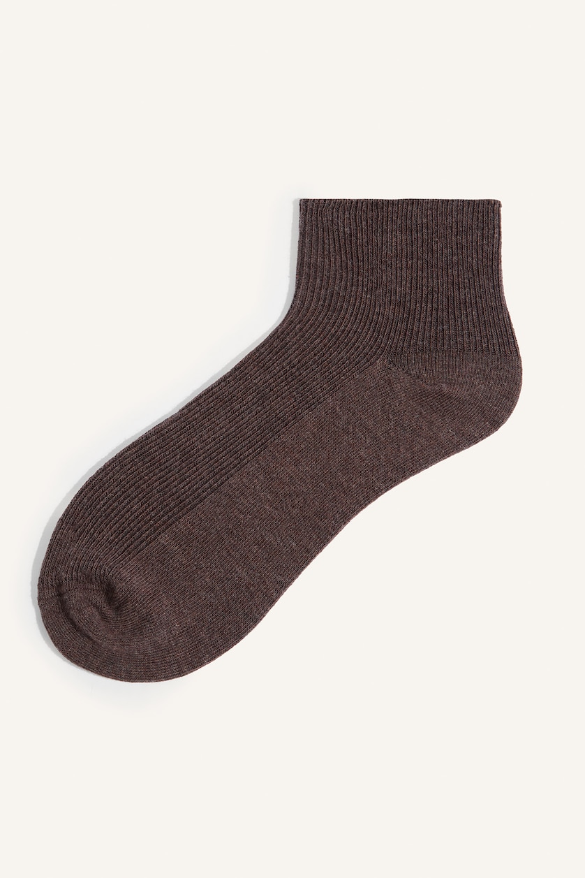 Women Brown 3 piece Cotton Short Socks