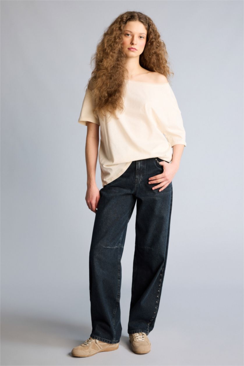 WOMAN Beige Woman Short Sleeve T-Shirt