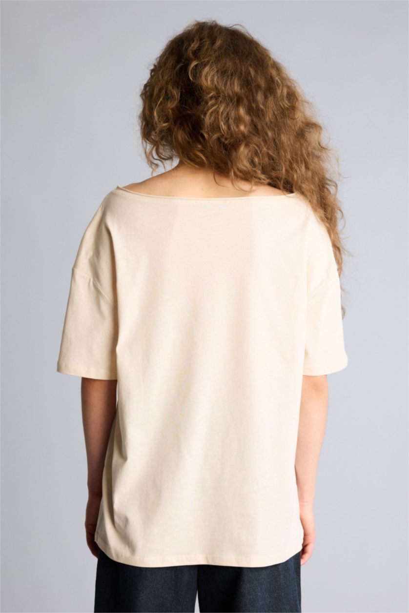 WOMAN Beige Woman Short Sleeve T-Shirt