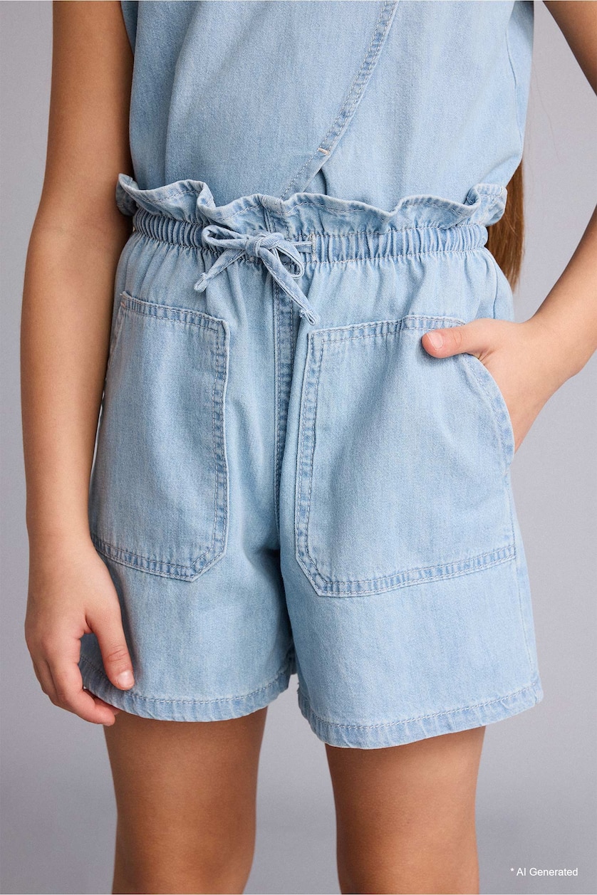 Young Girls - Teen Girls Ice Blue Girl Girl Denim Shorts