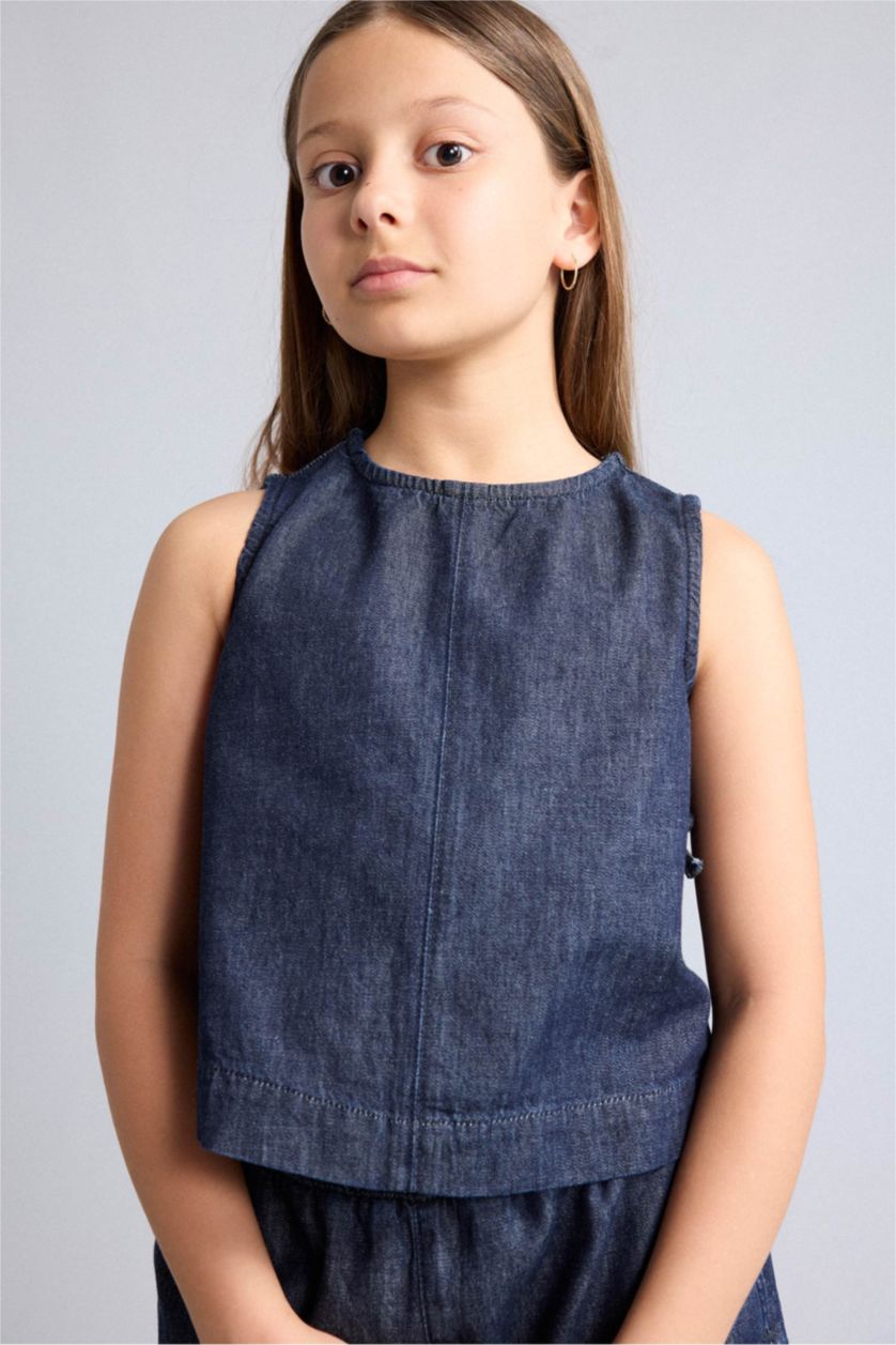Young Girls - Teen Girls Dark Blue Girl Blouse