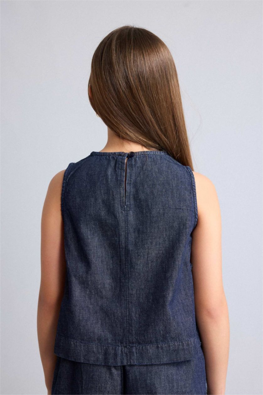 Young Girls - Teen Girls Dark Blue Girl Blouse
