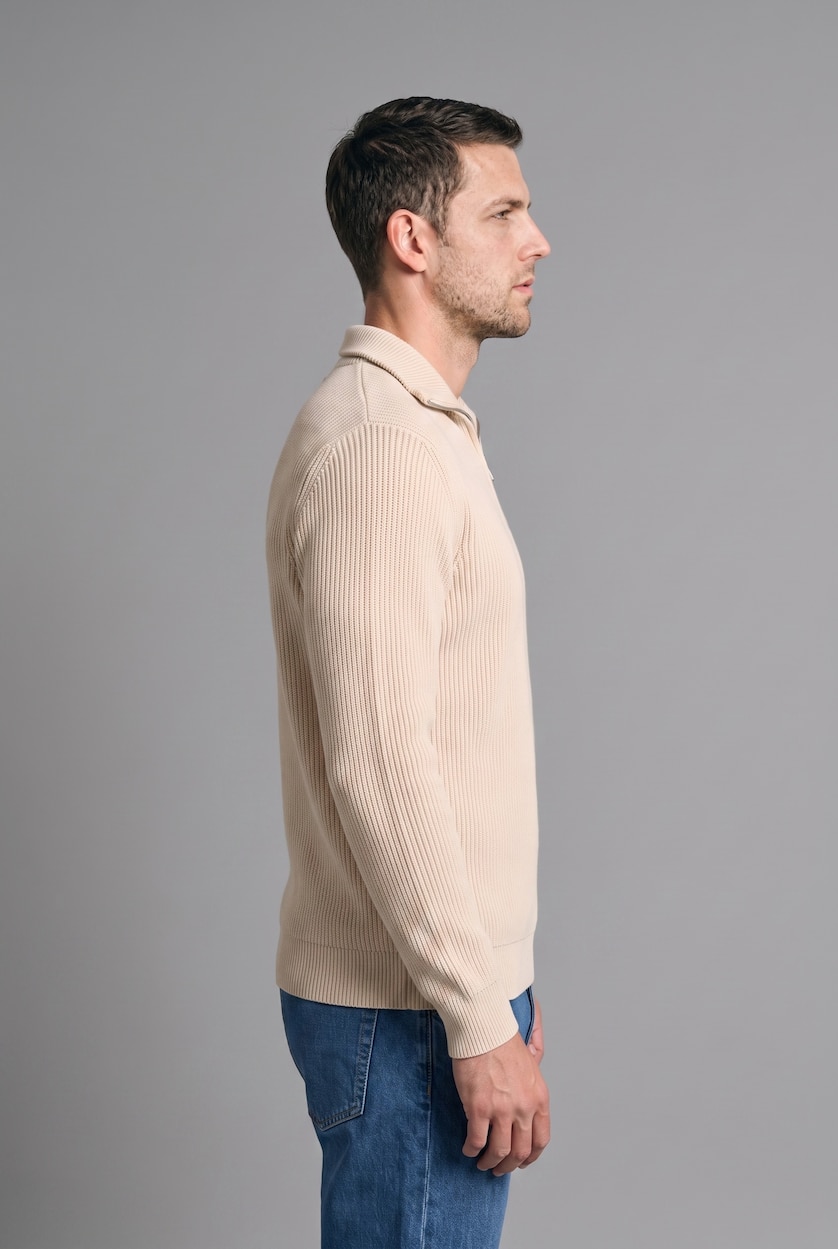 Men Light Beige Standard Fit Knitwear Pullover