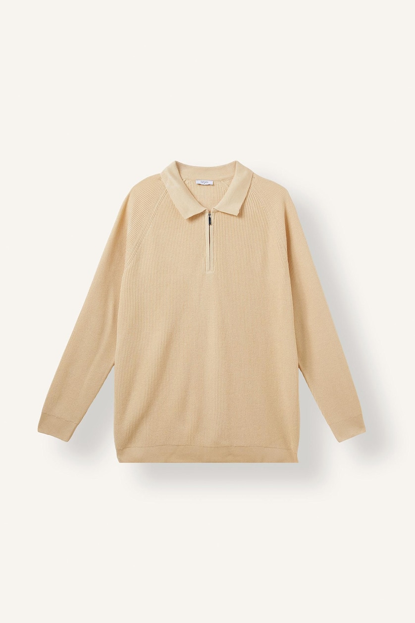 Men Light Beige Standard Fit Knitwear Pullover