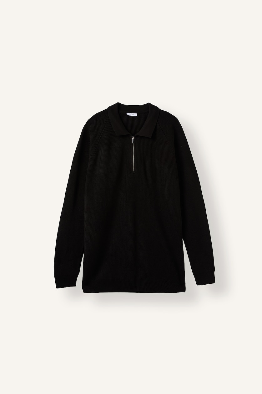 Men Black Standard Fit Knitwear Pullover