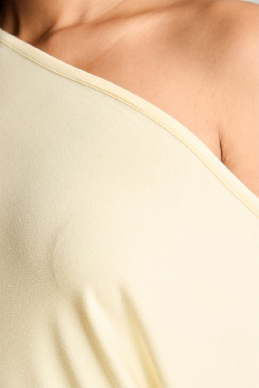 Women Light Yellow Loose Fit Short Sleeve T-Shirt